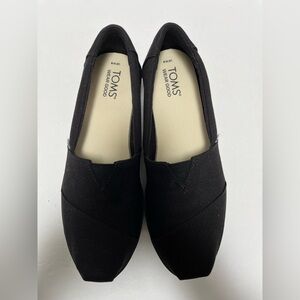 TOMS Alp Midform Platform Black Canvas Slip-on Shoes Womens Sz  8 Sneakers